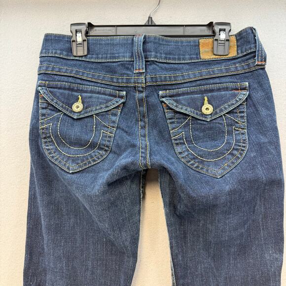 True Religion Jeans Women's 29 (8) Dark Blue Tapered Leg Low Rise Made in USA - Picture 3 of 15
